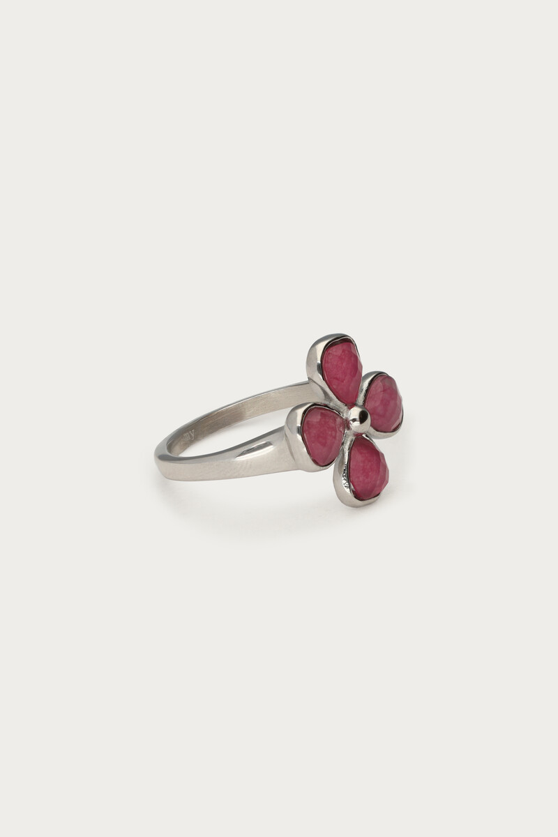 Botanical ring with pink clover | My Jewellery