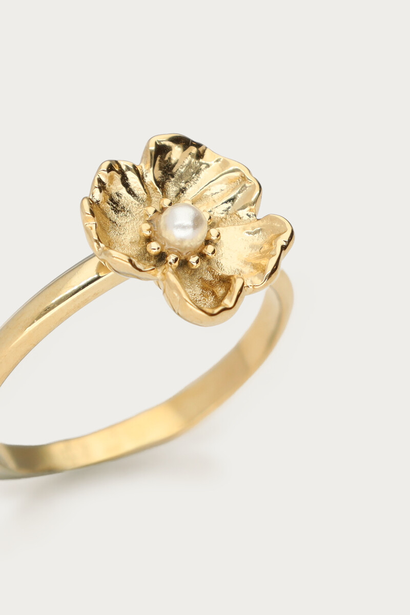 Botanical ring with poppy flower | My Jewellery