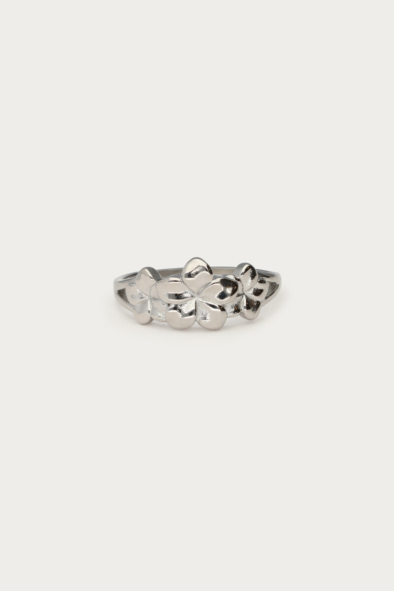 Botanical ring met drie bloemen