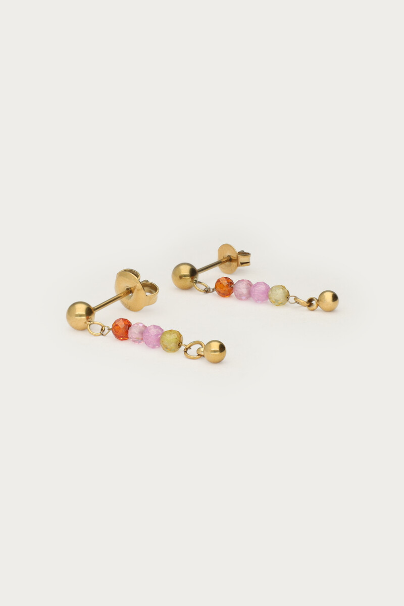 Botanical stud with mini multicoloured beads | My Jewellery