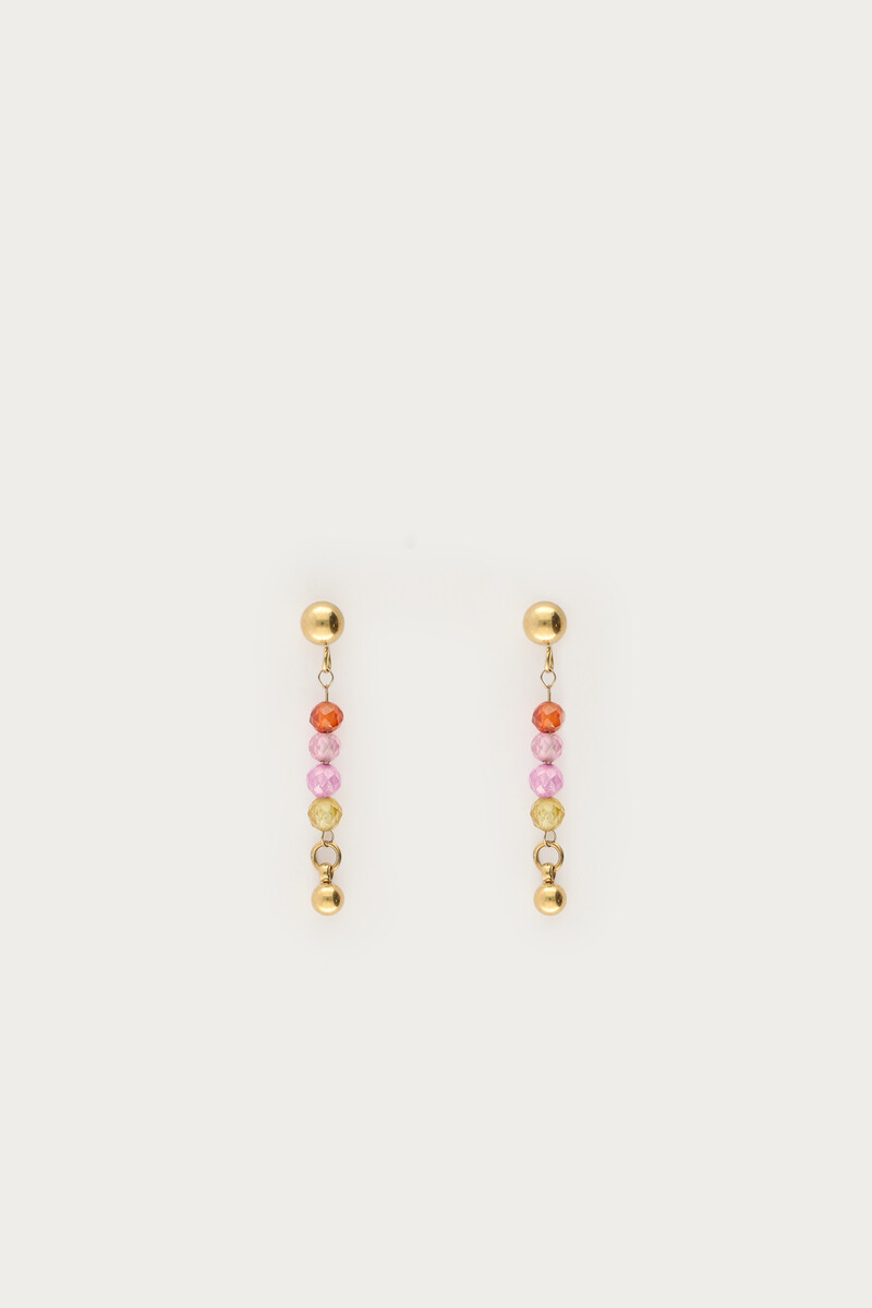 §Botanical stud with mini multicoloured beads | My Jewellery