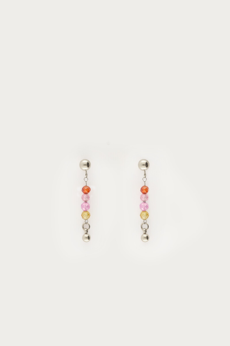 Botanical stud with mini multicoloured beads | My Jewellery