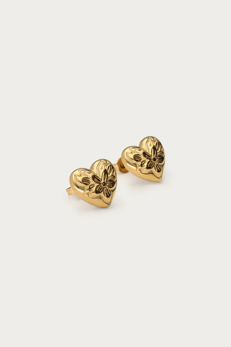 Botanical studs floral heart large | My Jewellery