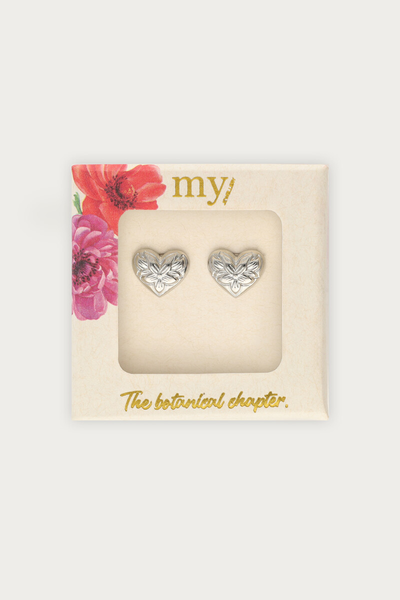 Botanical studs floral heart large | My Jewellery
