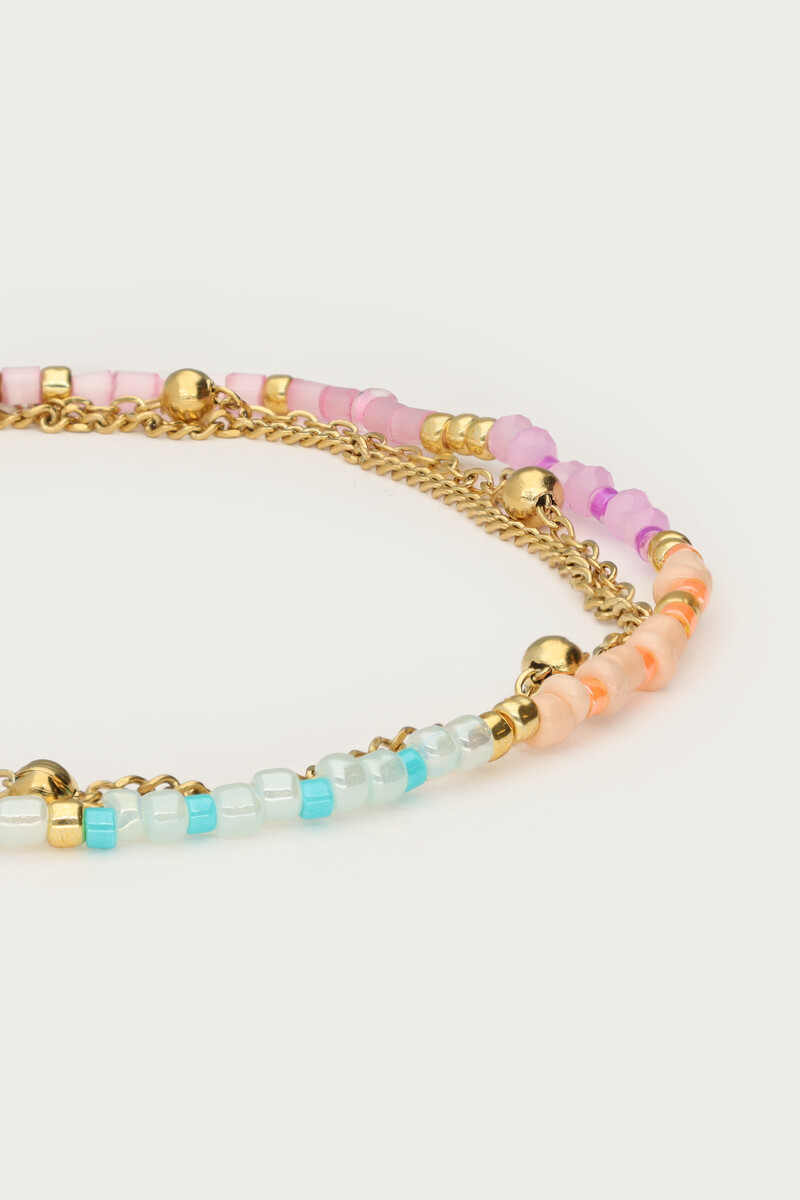 Botanical triple bracelet with multicolor beads | My Jewellery