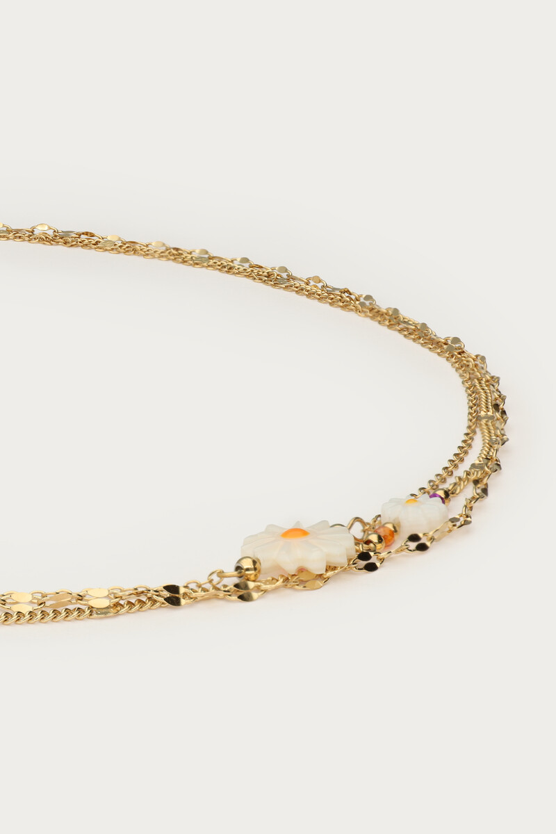 Botanical triple necklace with white flowers | My Jewellery
