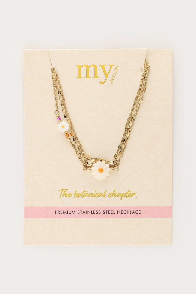 Botanical triple necklace with white flowers | My Jewellery