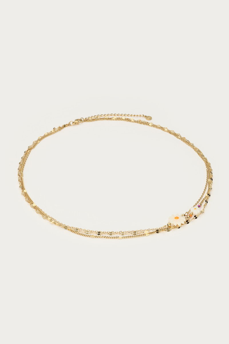Botanical triple necklace with white flowers | My Jewellery