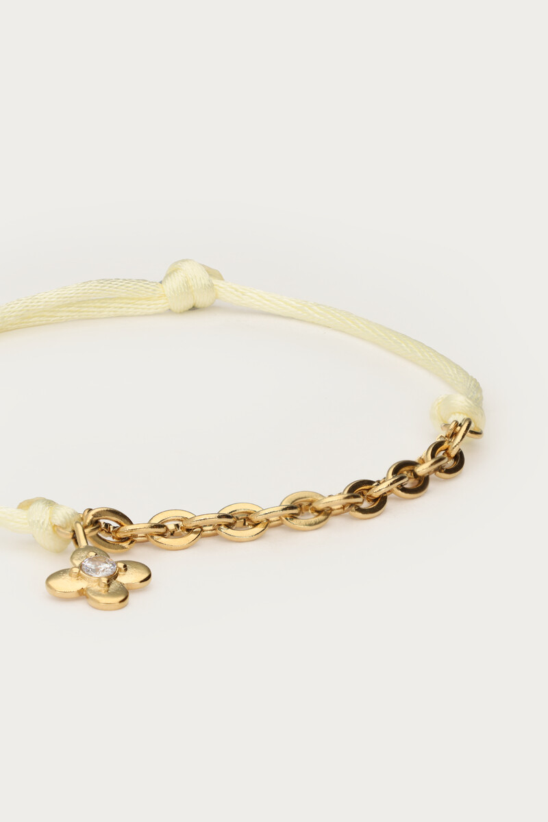 Botanical yellow cord bracelet with flower | My Jewellery