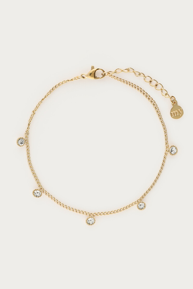 Armband mit fünf Strasssteinen
