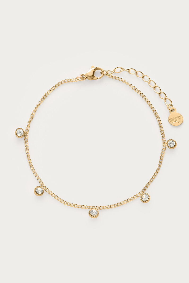 Armbandje vijf strass steentjes