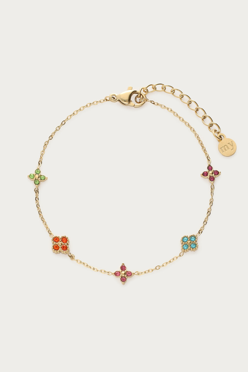 Bracelet multicolore avec trèfles