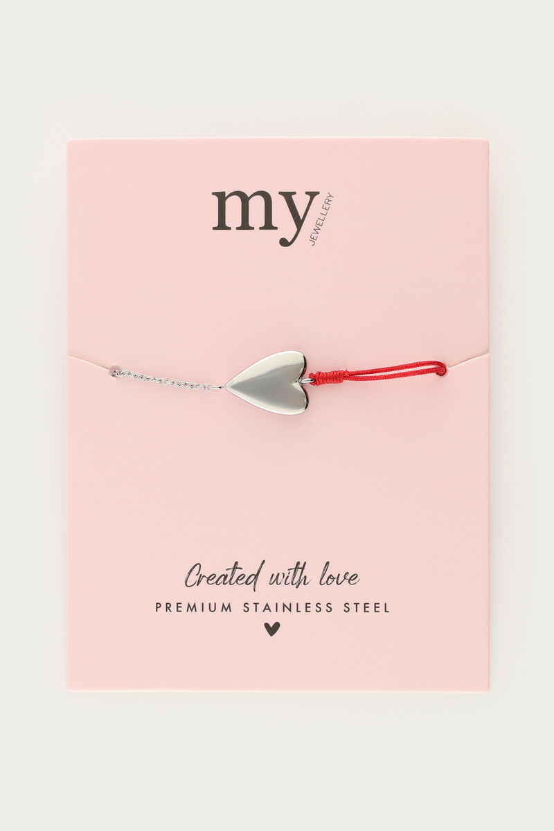 Bracelet red rope with heart | My Jewellery