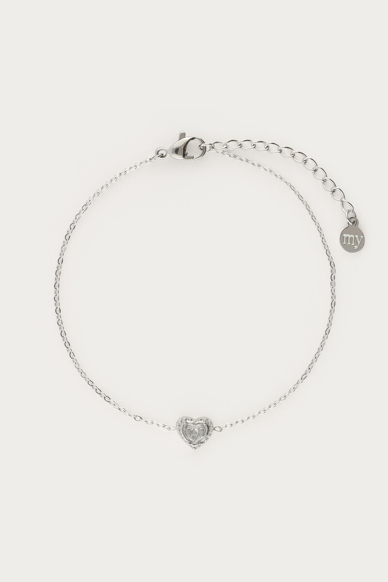 Armbandje strass hartje