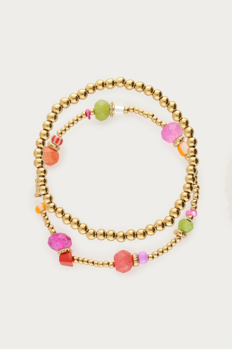 Bracelets set bold & multicoloured beads