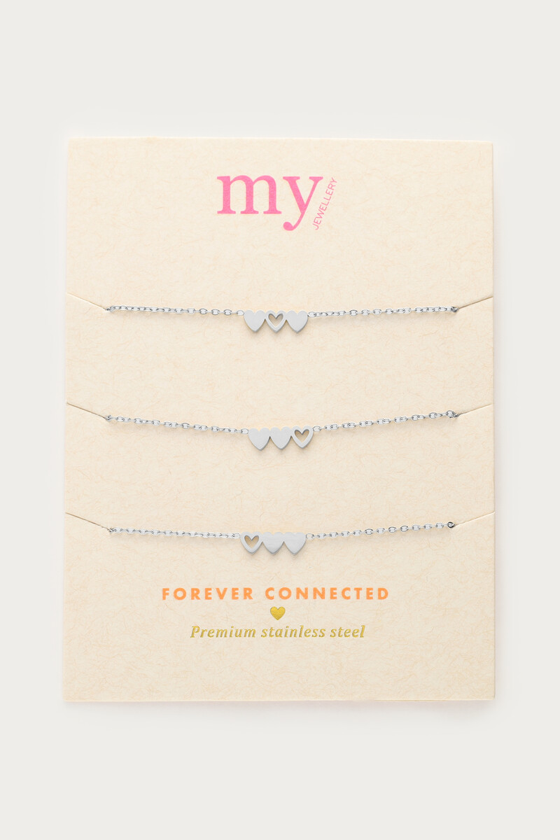 Armbanden set drie hartjes