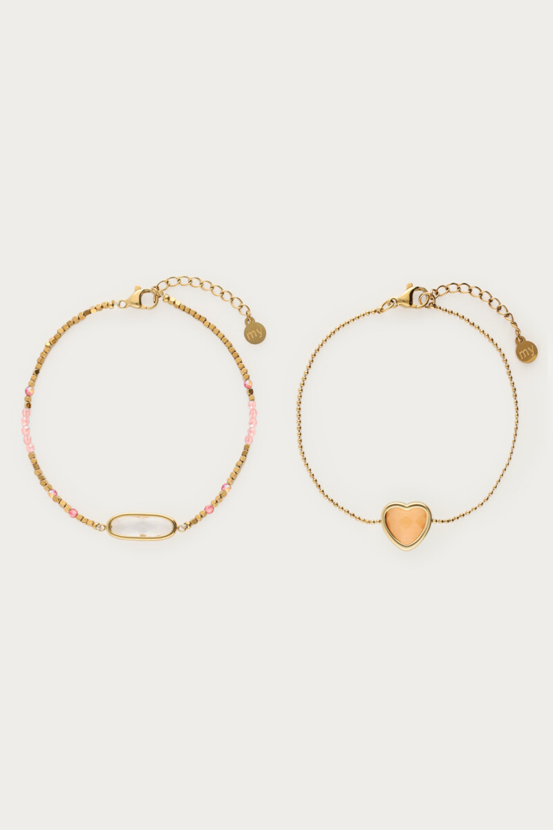 Bracelet set with peach heart | My Jewellery