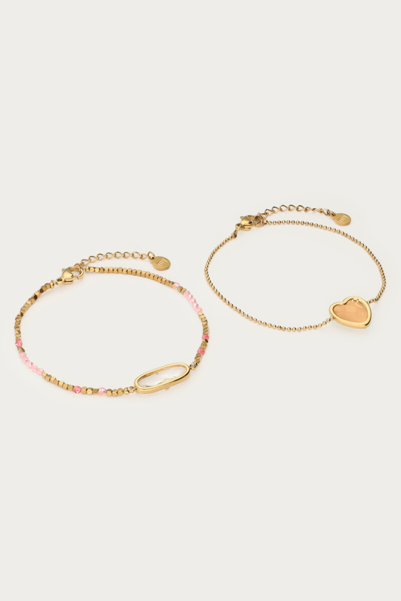 Bracelet set with peach heart | My Jewellery