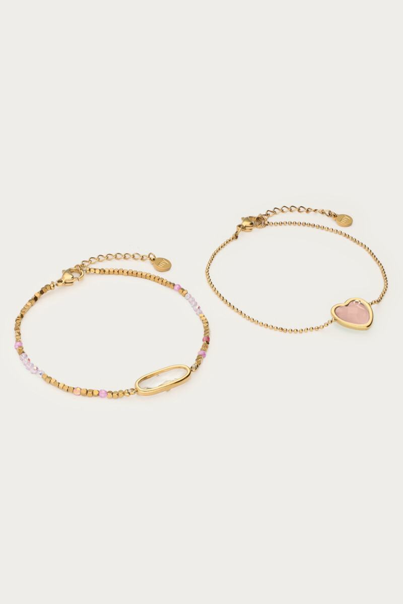 Bracelet set with pink heart | My Jewellery