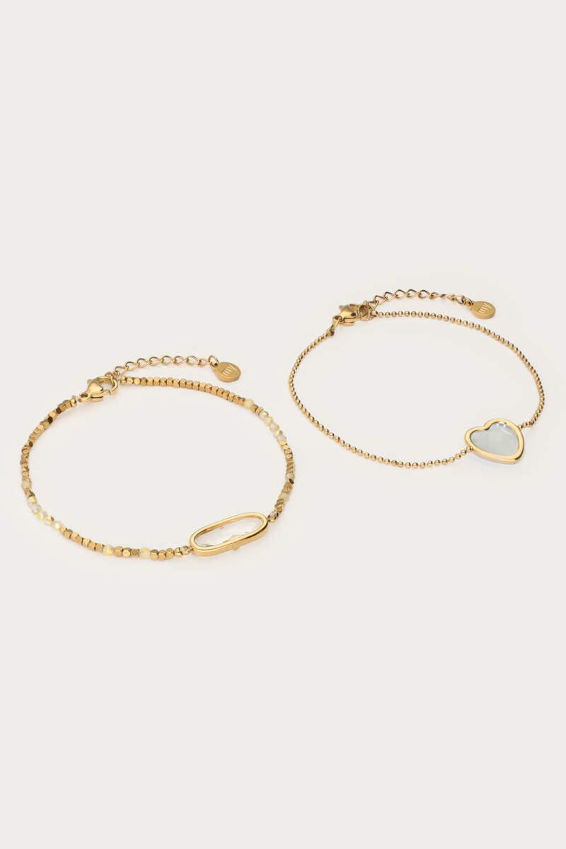 Bracelet set with white heart | My Jewellery