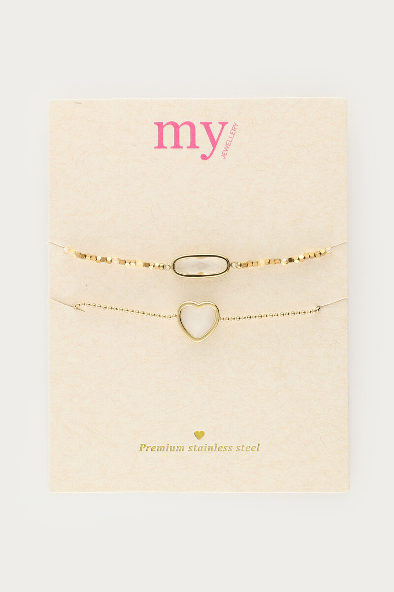 Bracelet set with white heart | My Jewellery