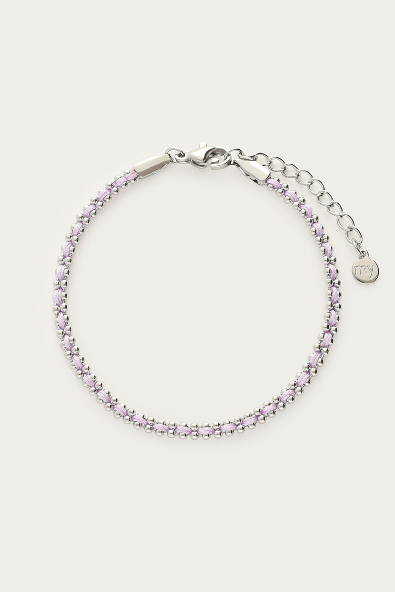 Bracelet with ball chain & lilac cord | My Jewellery