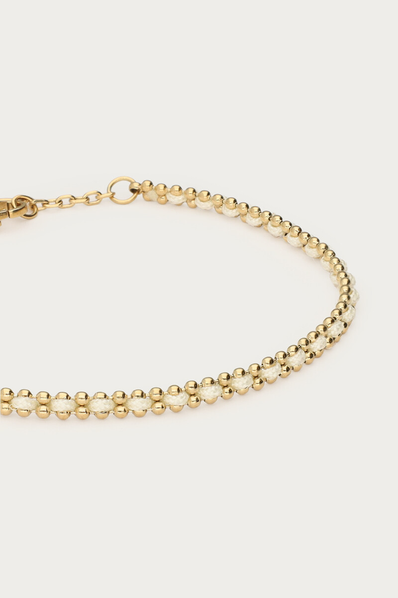 Bracelet with ball chain & white cord | My Jewellery