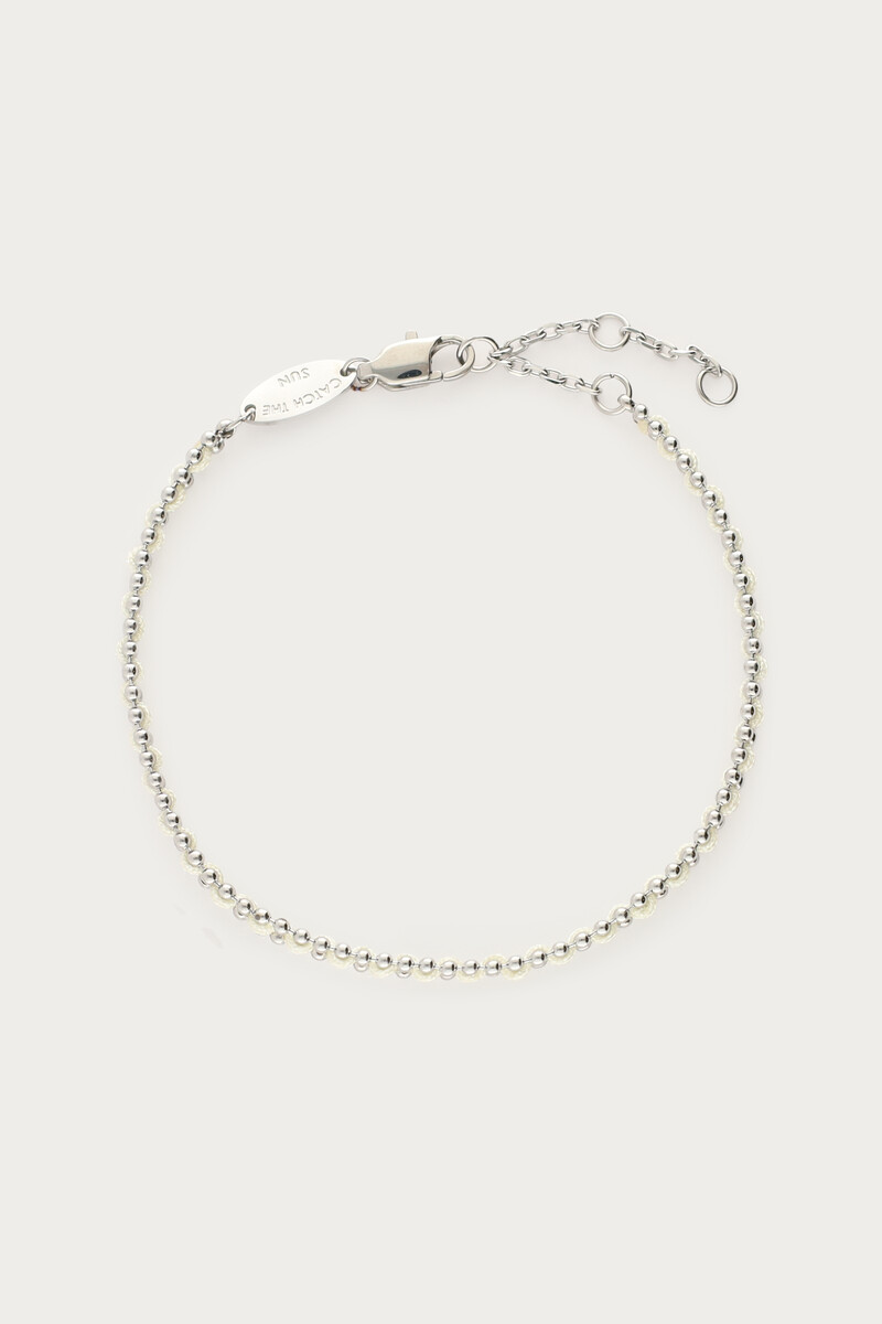 Bracelet with ball chain & white cord | My Jewellery