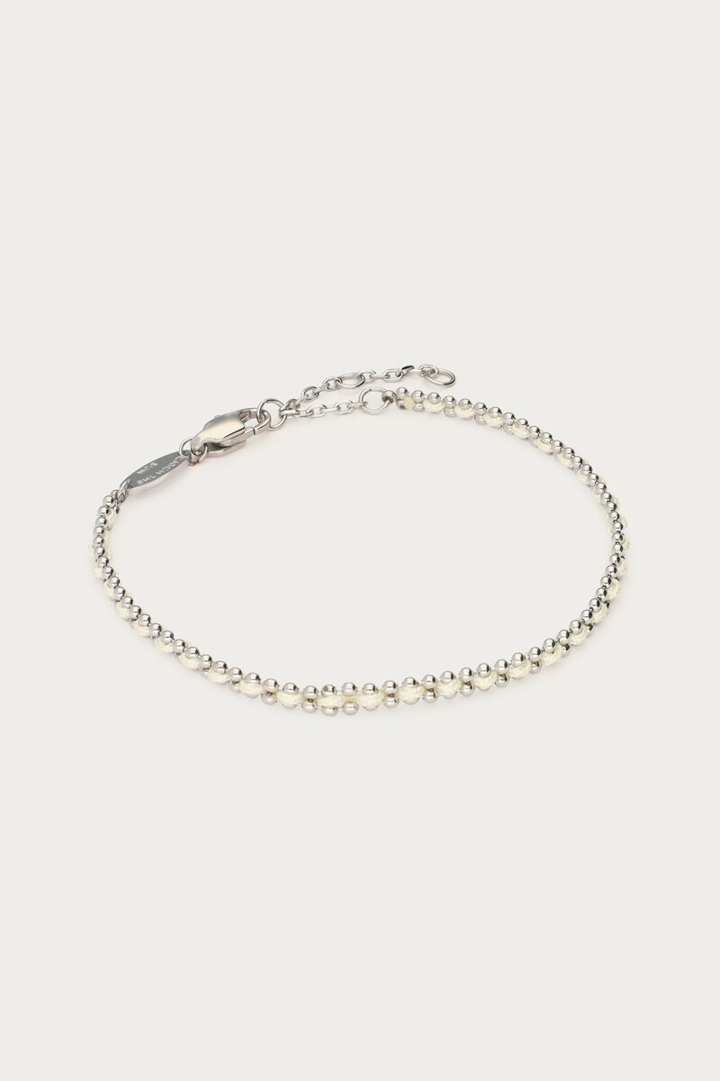 Bracelet with ball chain & white cord | My Jewellery