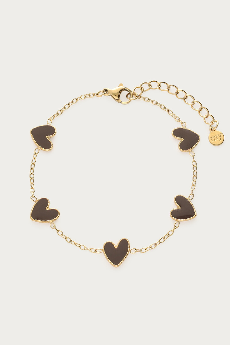 Bracelet with brown hearts | My Jewellery