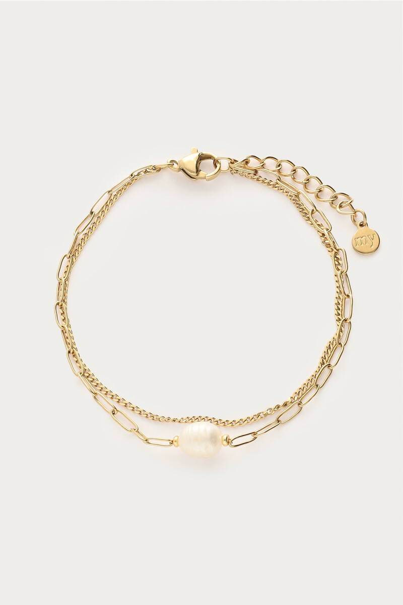 Bracelet with chain & freshwater pearl | My Jewellery