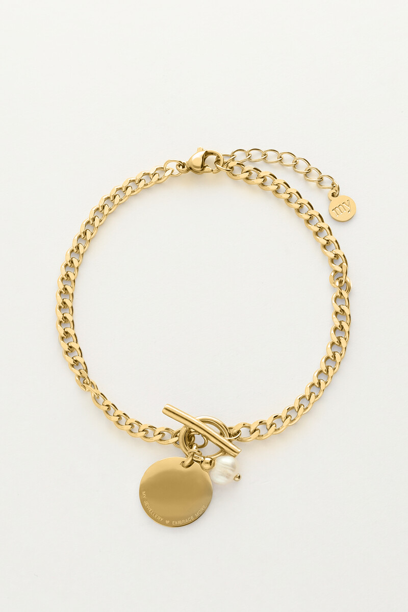 Armband met munt & parel
