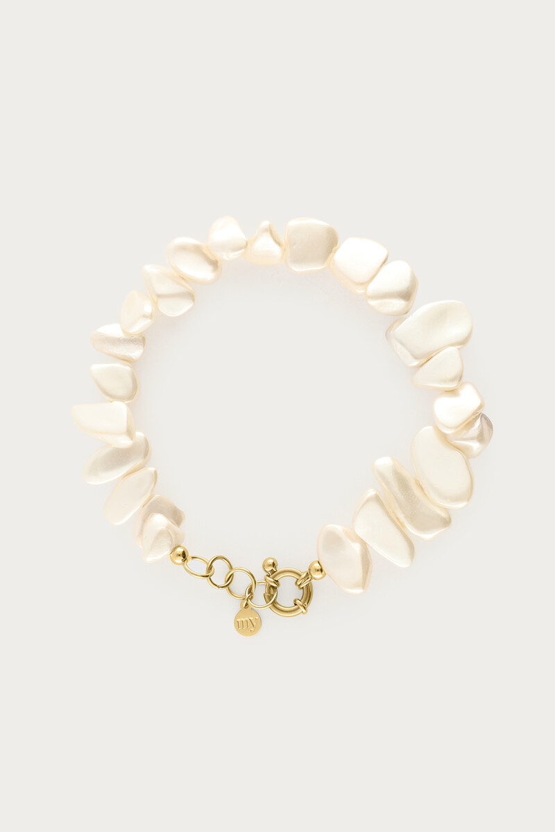 Bracelet with flat faux pearls | My Jewellery