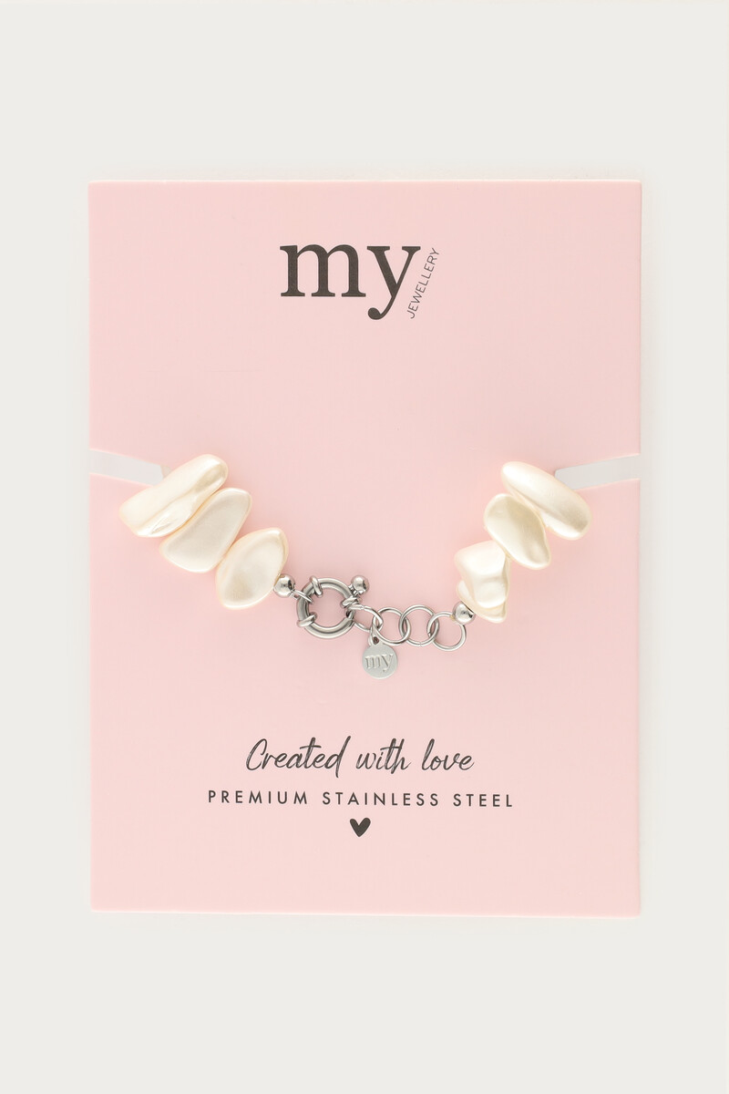 Bracelet with flat faux pearls | My Jewellery
