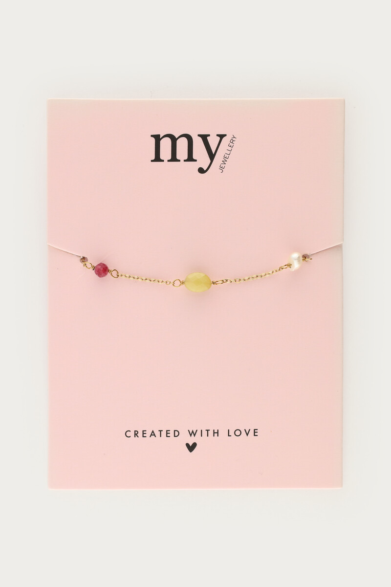 Bracelet with freshwater pearls & multicoloured beads | My Jewellery