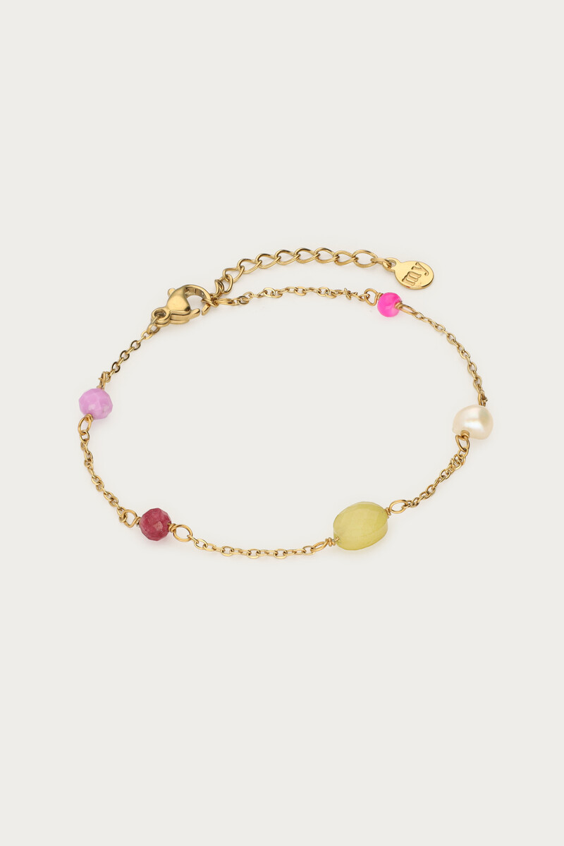 Bracelet with freshwater pearls & multicoloured beads | My Jewellery
