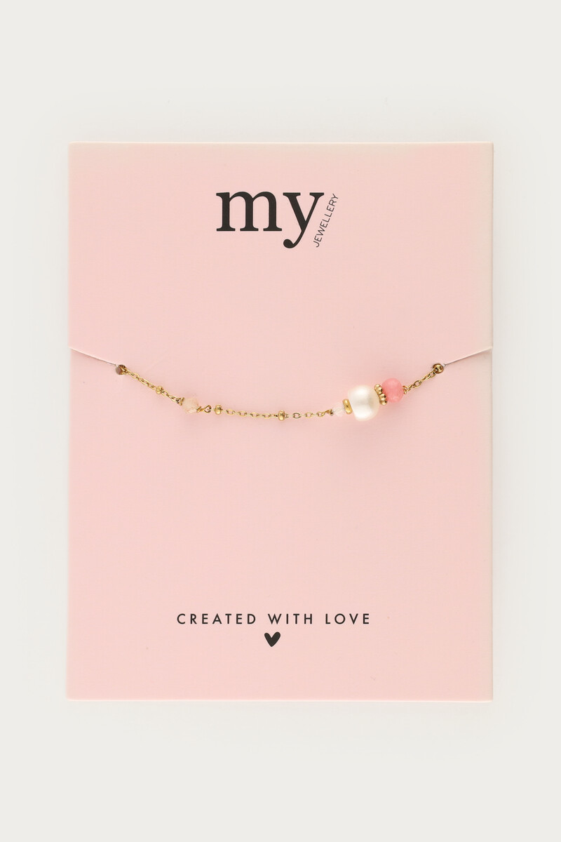Bracelet with freshwater pearls & pink beads | My Jewellery