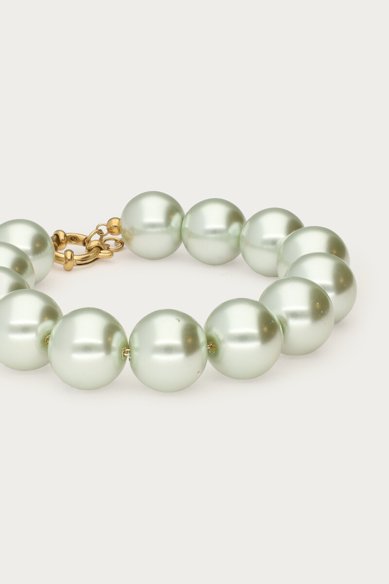 Bracelet with light green glass pearls | My Jewellery