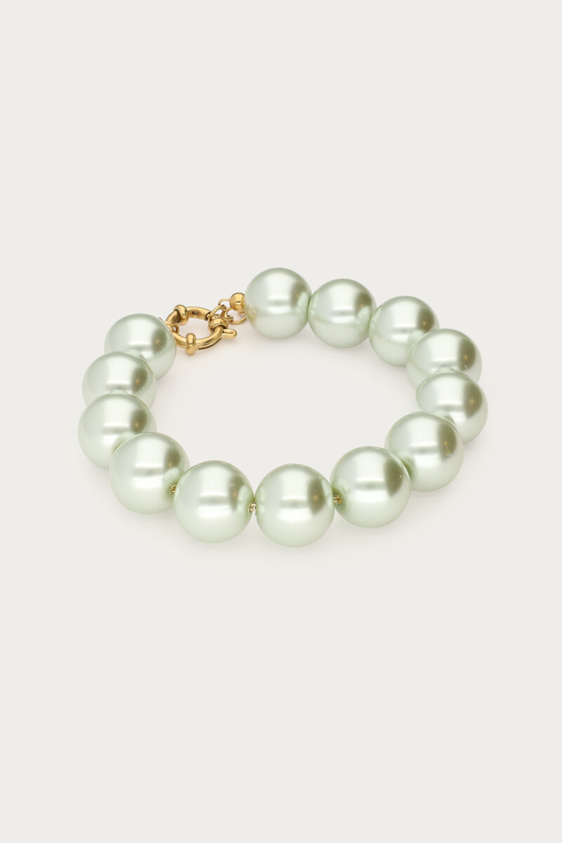 Bracelet with light green glass pearls | My Jewellery