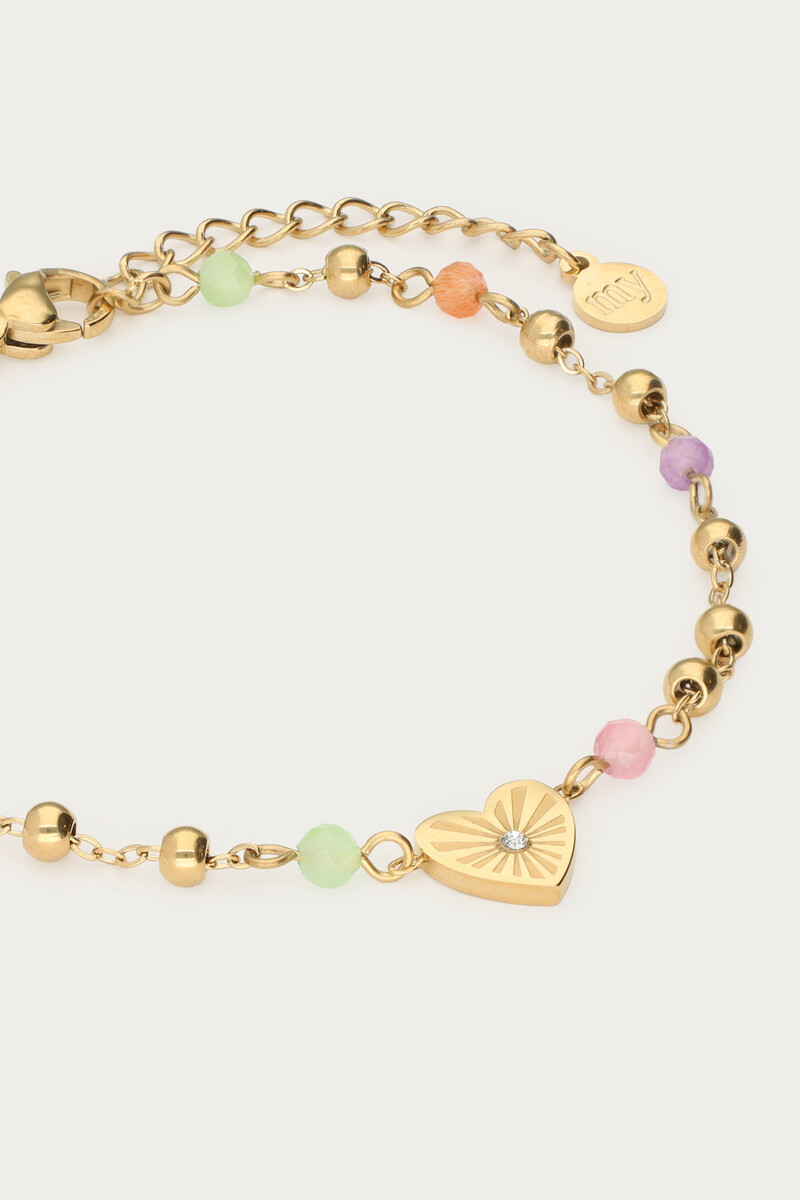 Bracelet with heart & coloured beads | My Jewellery