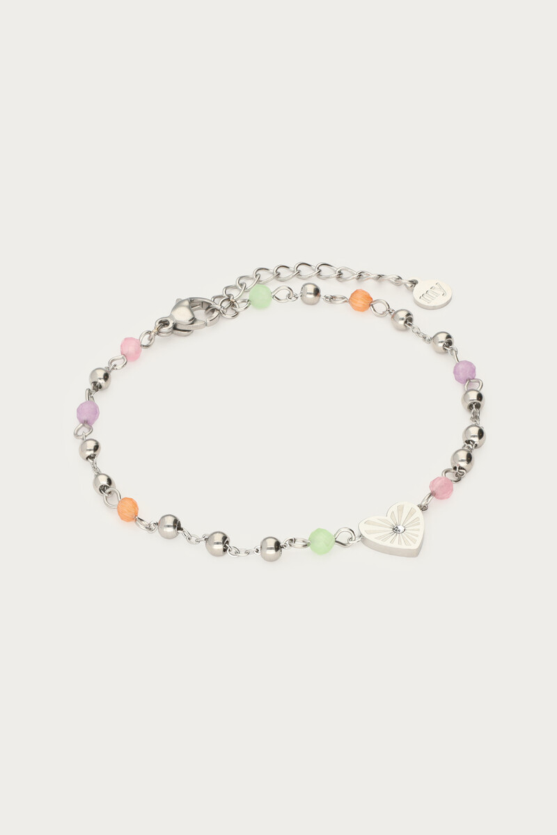 Bracelet with heart & coloured beads | My Jewellery
