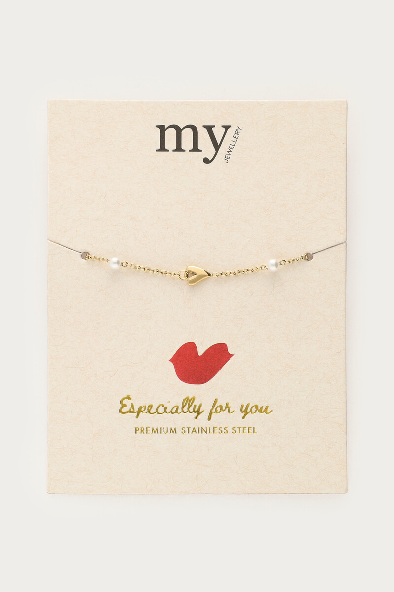 Bracelet with hearts and faux pearls | My Jewellery