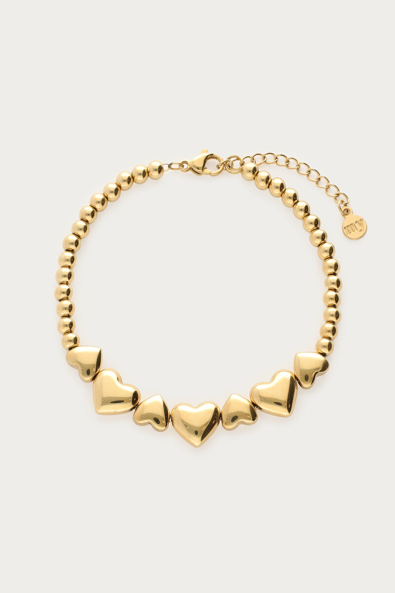 Armband met hartjes & kralen