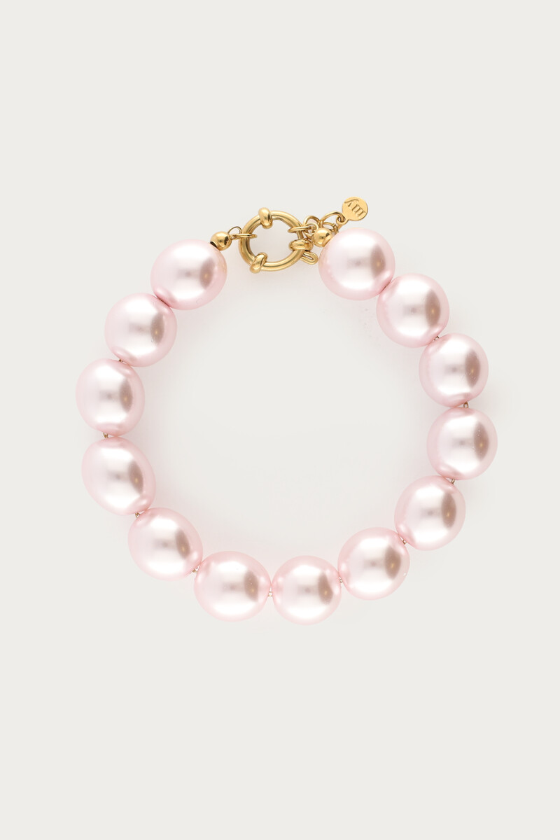 Bracelet with light pink glass pearls | My Jewellery