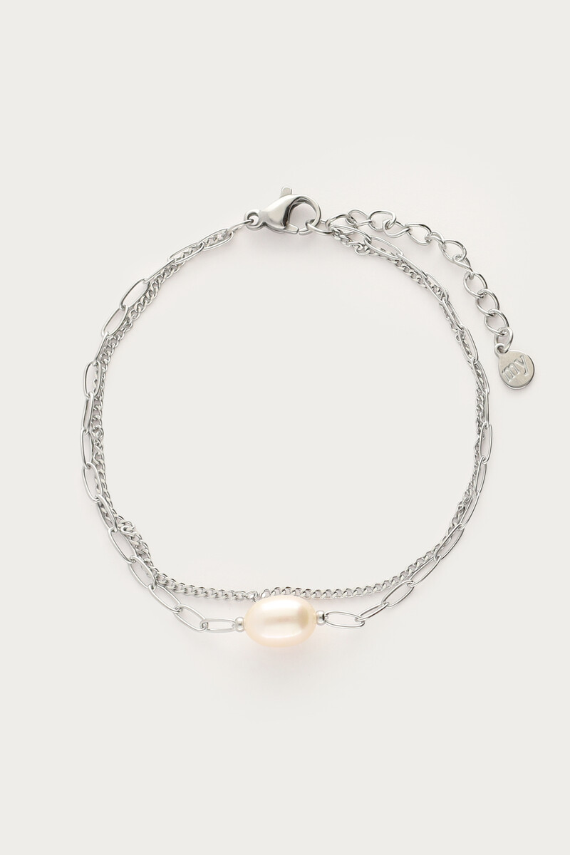 Bracelet with chain & freshwater pearl | My Jewellery