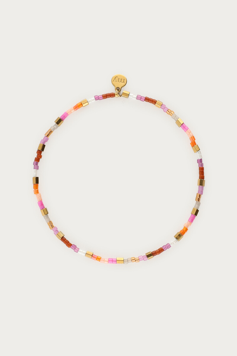 Armband met oranje & roze Miyuki kralen