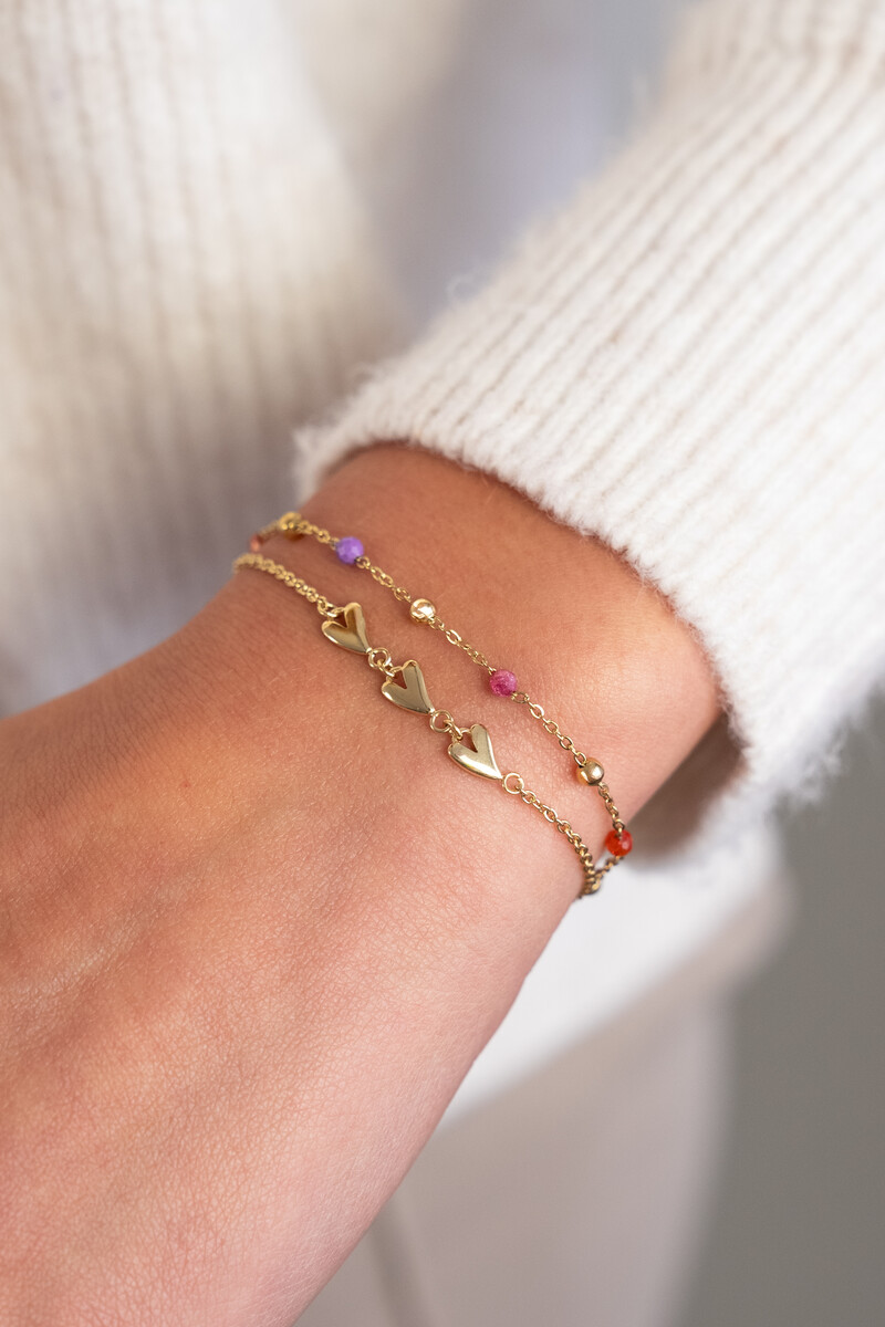 bracelet with pink and purple beads | My Jewellery