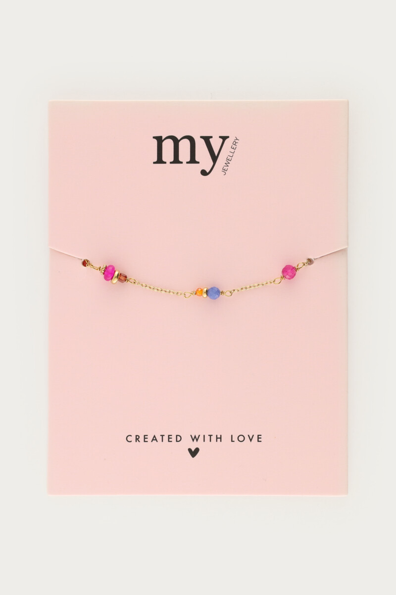 Bracelet with pink & blue beads | My Jewellery