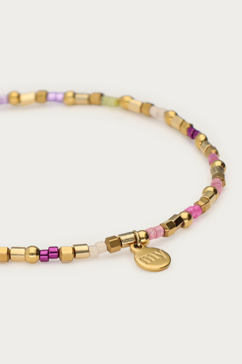 Bracelet with purple & pink beads | My Jewellery