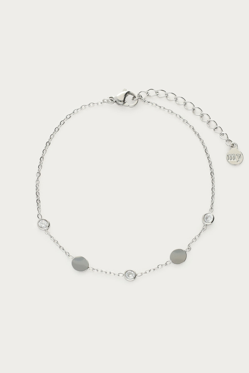 Bracelet with small coins & rhinestones
